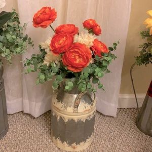 Rustic decor flower arrangement.